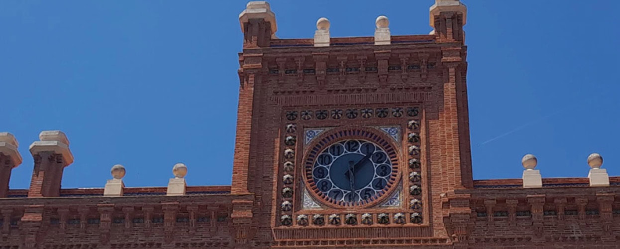Facade clock in Spain at RENFE